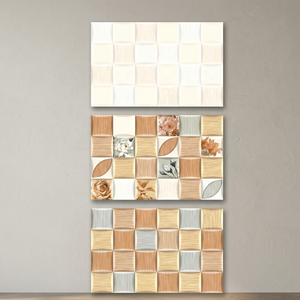 Cream White Glossy Embossed Design Home Construction Glazed Ceramic Digital <b>Wall</b> Tiles 200x300mm Vistaar - Product Image 2
