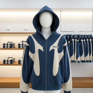 Rexfit Sports Rexfit Sports <b>Mens</b> Heavyweight Acid Wash Zip <b>Hoodie</b> Street Style Custom Print OEM ODM Full <b>Zipper</b> Hoodies OEM - Product Image 4