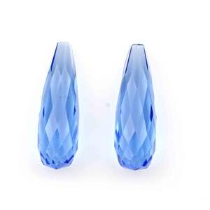 Top Quality Swiss <b>Blue</b> <b>Topaz</b> Quartz 10x30mm Faceted Long Drop Briolette Cut Drilled Teardrops for Jewelry Making Loose Gemstone - Product Image 1