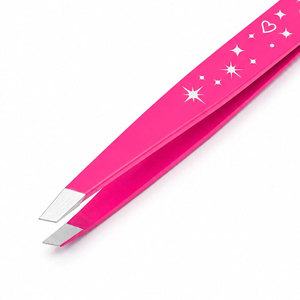 Pince à épiler SHEARS BEAUTY rose à pointe fine, inclinée, en acier inoxydable, moderne, durable, motif cœur et étoile - Product Image 4