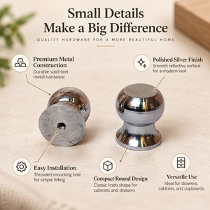 SHUBHAM <b>Metal</b> Cabinet Knob Round Drawer Knob for Kitchen Cabinet Wardrobe Dresser <b>Cupboard</b> Furniture - Product Image 6
