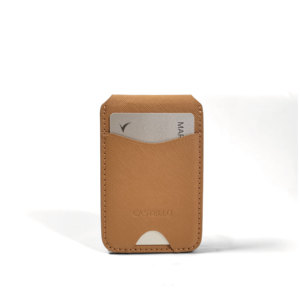 Hot Pick Factory Direct Castello Magsafe RFID Saffiano Leather <b>Wallet</b> Open Magnetic Card Holder <b>Metal</b> Stand Brown Grey Navy - Product Image 3
