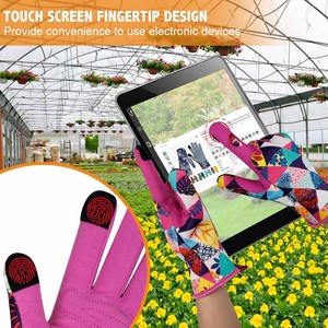 Gants de jardinage pour femmes de haute qualité en cuir synthétique avec écran tactile, protection des doigts, vente en gros, logo personnalisé - Product Image 5