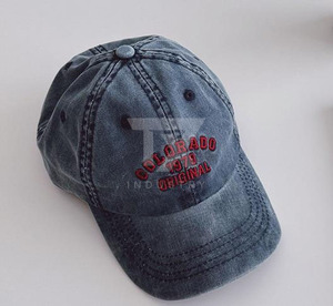 OEM Custom <b>Plain</b> Blank Worn Out Denim Baseball <b>Cap</b>,Unisex Distressed Denim Fabric Dad Hat,Luxury Gorras Washed Blue Jeans <b>Cap</b> - Product Image 5