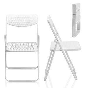 Set di 6 Sedie Pieghevoli in Plastica Leggere, Portatili e Impilabili per Eventi Interni ed Esterni, Uso Commerciale e Domestico - Product Image 3