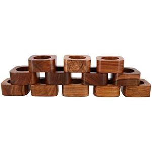 Anneau de serviette en bois au design jeune, qui ajoute une touche de fraîcheur aux rassemblements modernes et aux repas décontractés et chics - Product Image 6