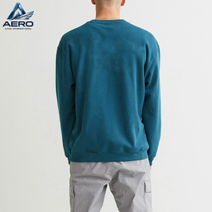 Sweat-shirt à col rond personnalisé OEM pour homme, en molleton épais, coton lourd, épaules tombantes, uni, coupe oversize - Product Image 2