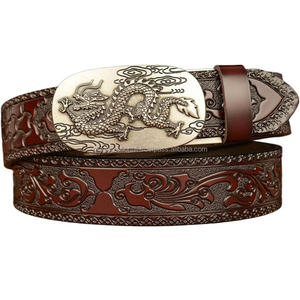 Cinturón de herramientas de cuero occidental para hombres de diseño de moda con cinturones occidentales de diseñador en relieve floral tallados a mano clásicos para vaquero - Product Image 1