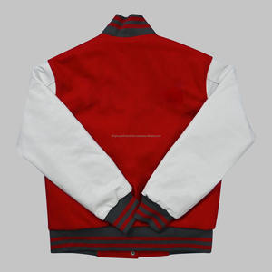 Veste universitaire Letterman en laine personnalisée en cuir véritable avec logos et patchs de broderie personnalisés saison d'hiver veste de baseball universitaire - Product Image 4