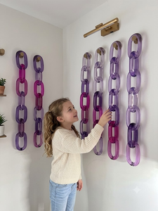 FAIZA CRAFT Décoration murale suspendue artisanale moderne pour mariage, maillons de chaîne en résine acrylique colorée, couleur personnalisée pour la décoration intérieure - Product Image 6