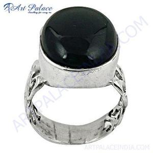 <b>Indian</b> Touch Black Onyx Gemstone Silver <b>Ring</b> - Product Image 1