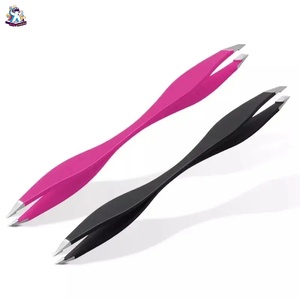 Ryzer Studio Stainless Steel Double Two Way Slanted Sharp Eyebrow Tweezers for Eyelash Extensions Smooth Tip <b>Precision</b> <b>Tool</b> - Product Image 3