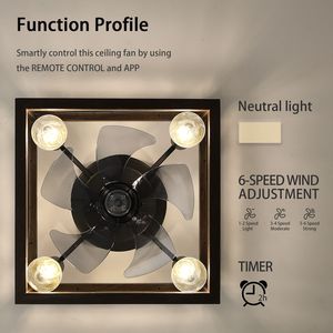 พัดลมเพดานขนาด18นิ้วพร้อมไฟและรีโมทคอนโทรลที่ใช้ได้กับแอป - Product Image 2