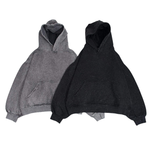 Best Selling <b>Men's</b> Acid Washed Rhinestones Hoodies 100% Cotton Streetwear Regular Fit Heavy Weight 400gsm Hoodie <b>For</b> Winters - Product Image 2