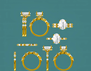 3 CT 18k Gold E VVS2 Lab Grown Oval <b>Diamond</b> <b>Ring</b> and Matching Band IGI Certified Unisex Gift - Product Image 2