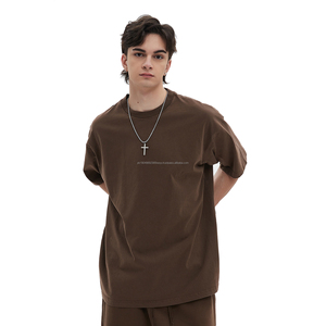 เสื้อยืดผ้าฝ้าย100% สำหรับผู้ชายเสื้อยืดวินเทจกราฟิกทรงโอเวอร์ไซส์ผ้าดิบเปิดไหล่ลายกรด - Product Image 1