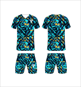 Custom Sublimated Geometric Soccer Jersey Set <b>Men</b> V-Neck Short Sleeve Moisture Wicking Athletic Fit All Seasons - Product Image 6