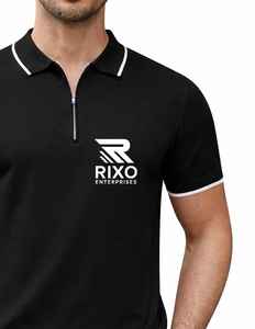 Chemise Homme 100% Coton Toile Respirante Unie avec Logo Personnalisé Manches Courtes Décontractée Business Golf Boutonnée Unie - Product Image 5