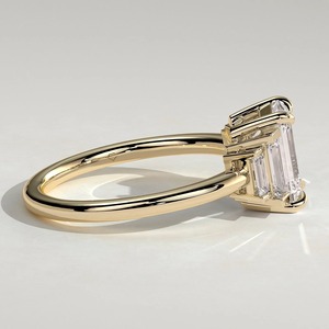 2 CT Lab Grown Diamond Three Stone Emerald Cut Engagement <b>Ring</b> in 14K Solid Gold with IGI Certification - Product Image 4