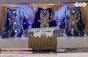 Accesorios de decoración de escenario de boda Punjabi tradicional tema indio portátil Mehndi Sangeet telones de fondo Ceremonia de banquete venta al por mayor EE. UU. - Product Image 5