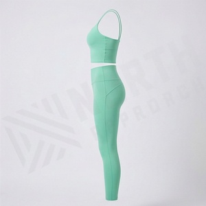 Two Pieces <b>Sexy</b> <b>Bra</b> Yoga Suit Fitness Wear Top Women Gym Activewear Exercise Outfits Custom Logo Athletic Tracksuits - Product Image 3