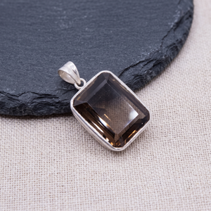 New Arrival IGI Certified Smoky Quartz 925 <b>Solid</b> Sterling <b>Silver</b> Gold Plated Handmade Geometric Women's Pendant Jewelry Party - Product Image 6