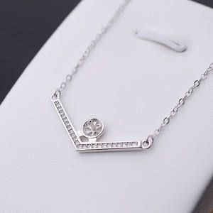 Collar de Cristal Personalizado para Mujer con Cadena de Ángulo Recto de Plata S925 de Moda con Bandeja Vacía, Accesorios de Joyería Semi-DIY - Product Image 1