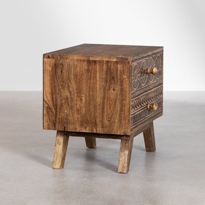 Mesita de noche Vandana Amber Grain de madera de mango - Product Image 2