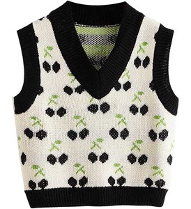 Cárdigan sin mangas transpirable y elegante para mujer - Chaleco de punto con cuello en V - Chaleco suave de color liso para mujer - Product Image 1