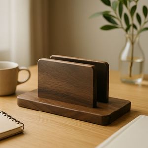 Porte-serviettes en bois vintage, finition antique, accessoire de table à manger, organisateur de cuisine décoratif, élément de décoration élégant pour la maison - Product Image 4