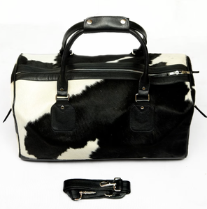 Sac de voyage en cuir de vachette, sac de sport, sac de week-end avec bandoulière pour hommes et femmes - Product Image 2