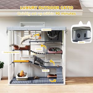 Recinto Premium per Gatti con Amaca, Gabbia e Cuccia Confortevole per Animali Domestici - Product Image 5