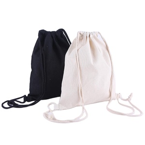 Wholesale Eco Friendly Cotton Pouch Custom logo Printed Canvas Cotton Calico <b>Drawstring</b> <b>Bag</b> , <b>Drawstring</b> Backpack Cotton - Product Image 2