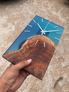 Natural Finish Wooden <b>Clock</b> Decorative <b>Wall</b> Accent Handmade Solid Wood <b>Clock</b> for Home Office Cafe Restaurant <b>Decor</b> - Product Image 6