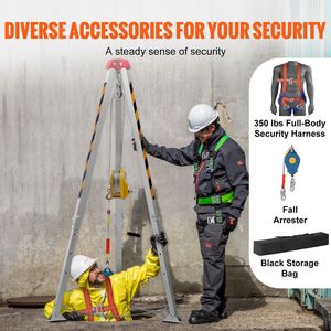 Kit Treppiede di Salvataggio per Spazi Confinati con Gambe da 7FT e Cavo da 98FT, con Verricelli Elettrici per Protezione Anticaduta - Product Image 3