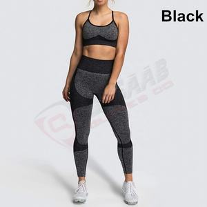 Velvet's Set <b>Woman</b> 2 Pieces Autumn <b>Long</b> <b>Sleeve</b> Patchwork Crop <b>Top</b> High Waist-Skinny Leggings Gym Fashion Set - Product Image 6