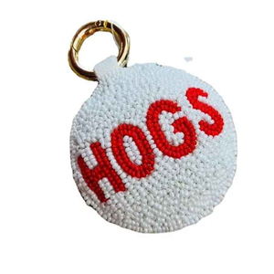 Breloque de sac et porte-clés fait main, style preppy, avec broderie de perles de rocaille vert foncé et fermoir en métal doré, cadeau personnalisé - Product Image 3
