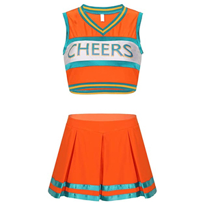 Conjunto de uniforme de porristas personalizado al por mayor para niñas, disfraz de porrista de poliéster de alta calidad con falda plisada - Product Image 3