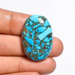 La mejor calidad azul cobre turquesa cabujón pulido piedras preciosas sueltas todas las formas tamaños fabricación de joyas diamante Moissanite Bead - Product Image 2