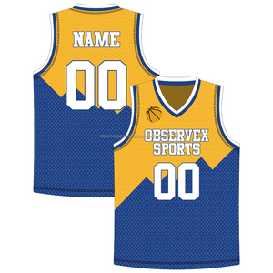 Uniforme de Baloncesto Sublimado OEM, Diseño Retro con Estampado a Color, Logotipo Personalizado, Uniforme de Baloncesto Reversible para Jóvenes - Product Image 1