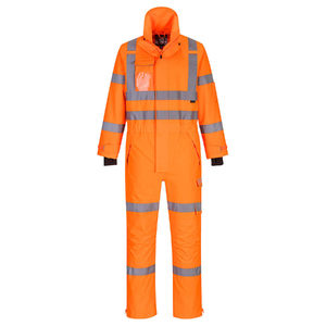 PUFFIN SPORTS Custom OEM ODM High Visibility Orange <b>Work</b> <b>Overalls</b> With Reflective Stripes And Black Accents <b>For</b> <b>Men</b> - Product Image 6