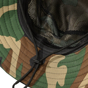 Venta al por mayor personalizado 100% algodón ala ancha Unisex Boonie sombrero plata cobre hebilla al aire libre protección solar senderismo pesca Camping - Product Image 5