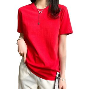 เสื้อลำลองผู้หญิงสำหรับฤดูร้อนเสื้อยืดผู้หญิงเสื้อยืดแขนสั้นเสื้อทรงหลวมคอกลมผ้าฝ้าย - Product Image 3