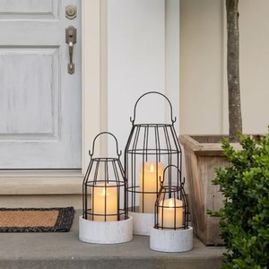 Black Metal Lantern <b>Candle</b> Holders Wholesale | Handcrafted <b>Set</b> of 3 - Product Image 4