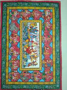 Handmade <b>Krishna</b> Leela Pattachitra <b>Painting</b> Traditional Indian Folk Art Wall Decor Mythological Artwork for Home - Product Image 1