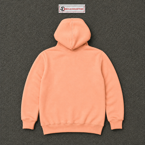 Sweat à capuche oversize personnalisé couleur pêche avec imprimé graphique 'Rich Letter Money Stack', style streetwear pour hommes, vente en gros, disponible en plusieurs tailles - Product Image 6