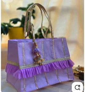 Beautiful lavender ethnic tote <b>bag</b> wonderful blend of traditional Indian craftsmanship and modern style - Product Image 2