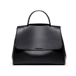 Sac à main minimaliste à rabat en cuir véritable pour femme, usage quotidien, couleur beige, deux poignées, design élégant - Product Image 2