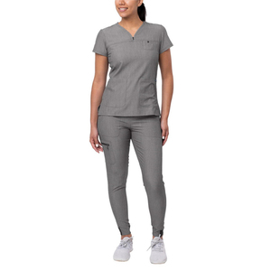 Tenue médicale unisexe en denim, nouveau design moderne, col en V, uniforme d'infirmière, qualité supérieure, finition argentée pour le personnel médical - Product Image 5