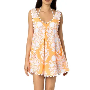 เสื้อคลุมลูกไม้สำหรับผู้หญิงเสื้อลูกไม้เปิดหลังแขนกุดแฟชั่นแขนกุดพิมพ์ลายสำหรับฤดูร้อน - Product Image 1